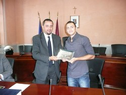 Mattia De Salve con l'assessore Salvatore Colloca